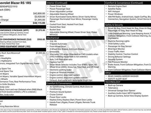 Certified 2023 Chevrolet Blazer RS w/ Driver Confidence II Package FWD image 2