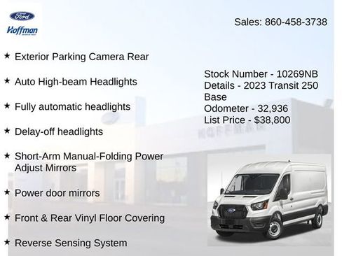 Used 2023 Ford Transit 250 Medium Roof AWD w/ Load Area Protection Package image 5