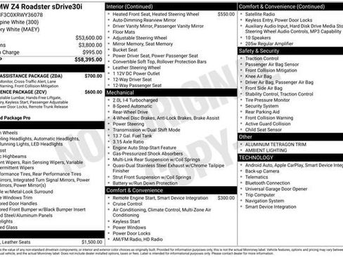 Used 2024 BMW Z4 sDrive30i w/ Driving Assistance Package RWD image 32