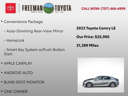 Used 2023 Toyota Camry LE w/ Convenience Package FWD image 5