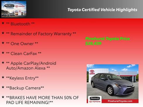 Certified 2025 Toyota Corolla LE FWD image 19