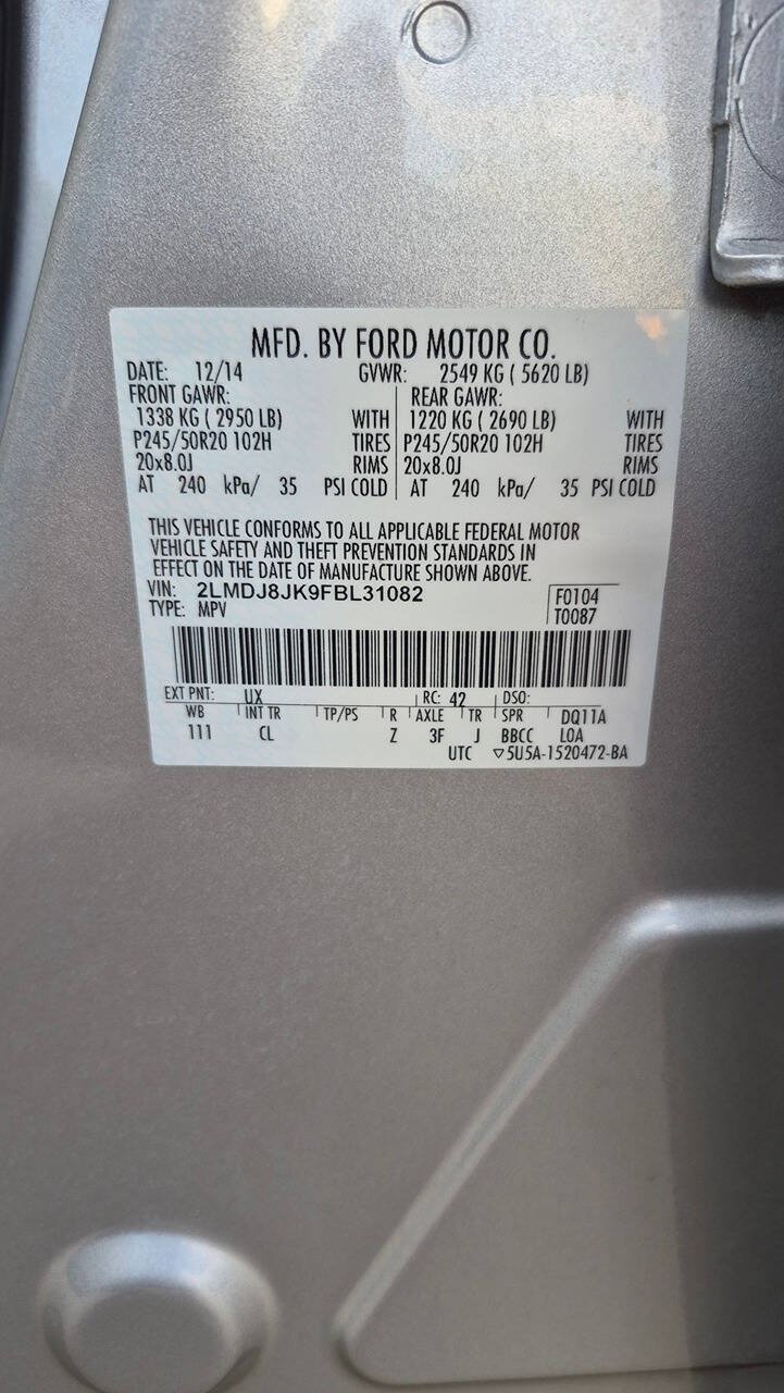 Used 2015 Lincoln MKX AWD w/ Equipment Group 102A image 55