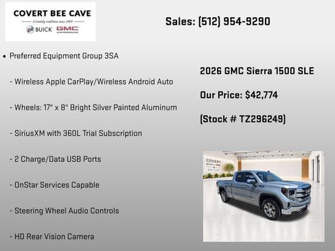 New 2026 GMC Sierra 1500 SLE w/ Preferred Package RWD image 19