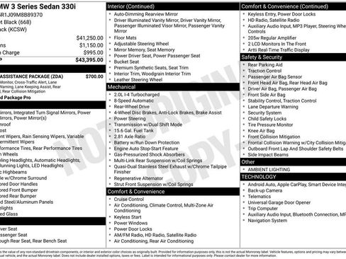 Used 2021 BMW 330i Sedan w/ Driving Assistance Package image 3