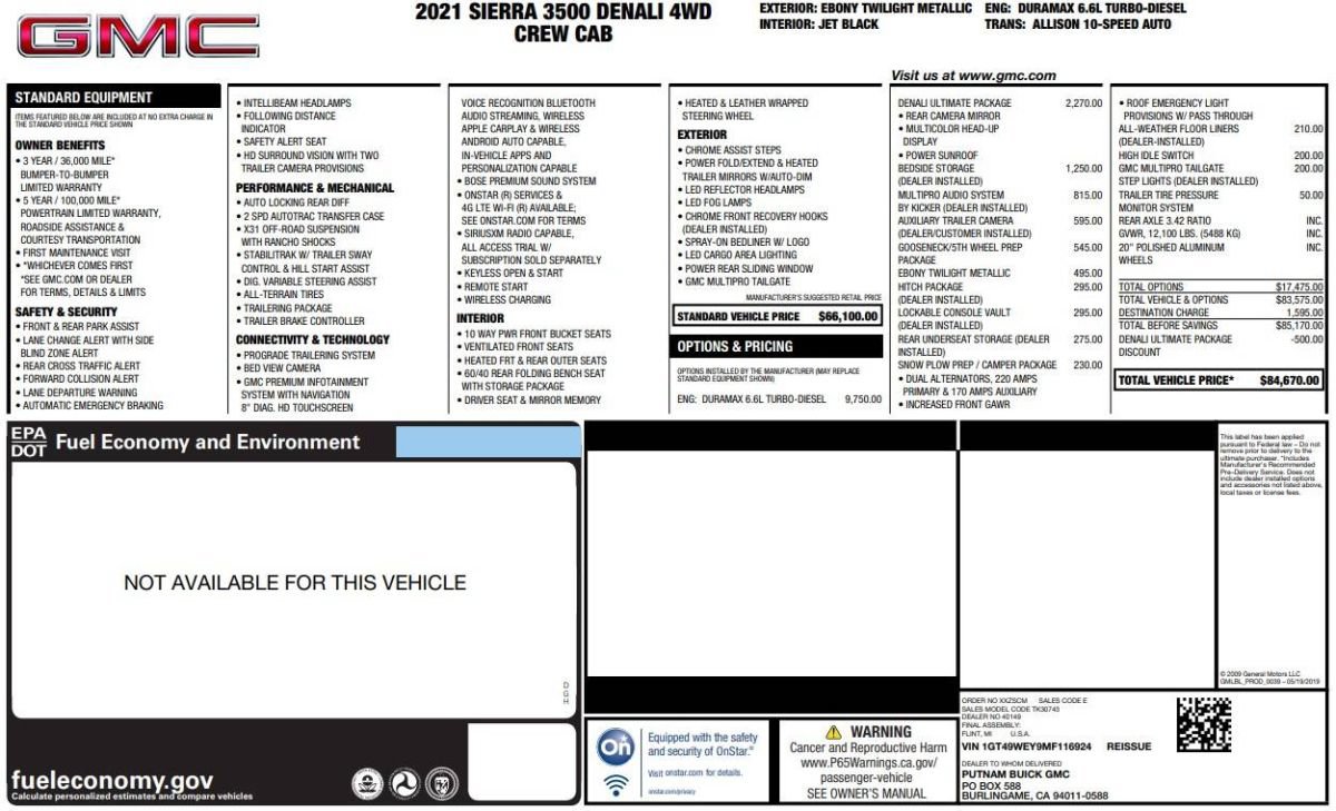 Used 2021 GMC Sierra 3500 Denali w/ Denali Ultimate Package AWD/4WD image 15