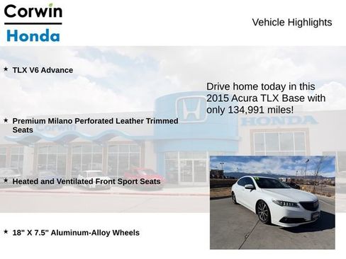 Used 2015 Acura TLX V6 SH-AWD w/ Advance Package image 6