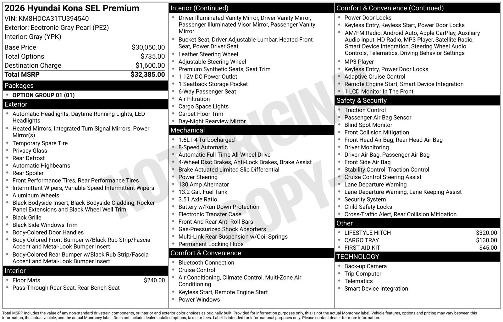 Certified 2026 Hyundai Kona SEL Premium AWD/4WD image 28