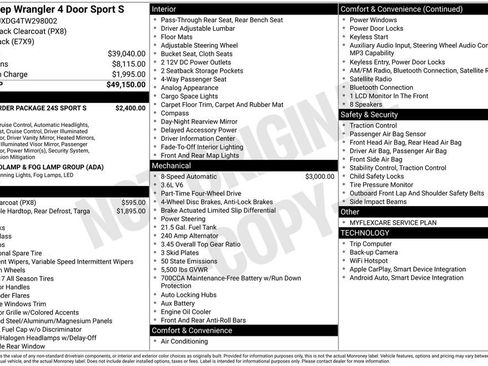 New 2026 Jeep Wrangler Unlimited Sport AWD/4WD image 30