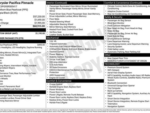 Used 2025 Chrysler Pacifica Pinnacle w/ Trailer Tow Group AWD/4WD image 4