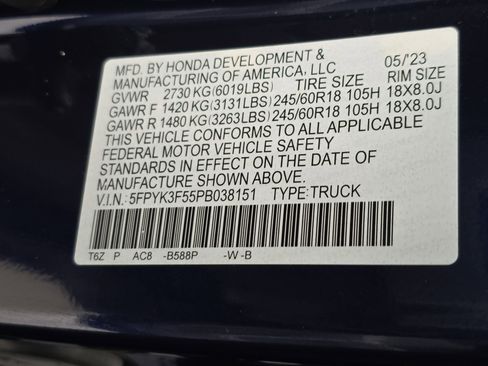 Certified 2023 Honda Ridgeline RTL image 33