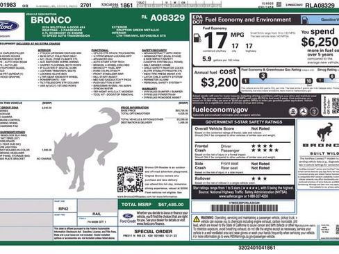 Certified 2024 Ford Bronco Wildtrak AWD/4WD image 5
