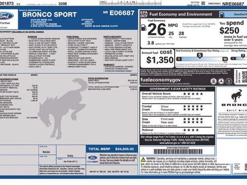 Used 2022 Ford Bronco Sport Big Bend w/ Convenience Package AWD/4WD image 21