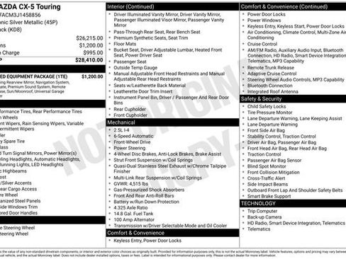 Used 2018 MAZDA CX-5 Touring w/ Preferred Equipment Package FWD image 8