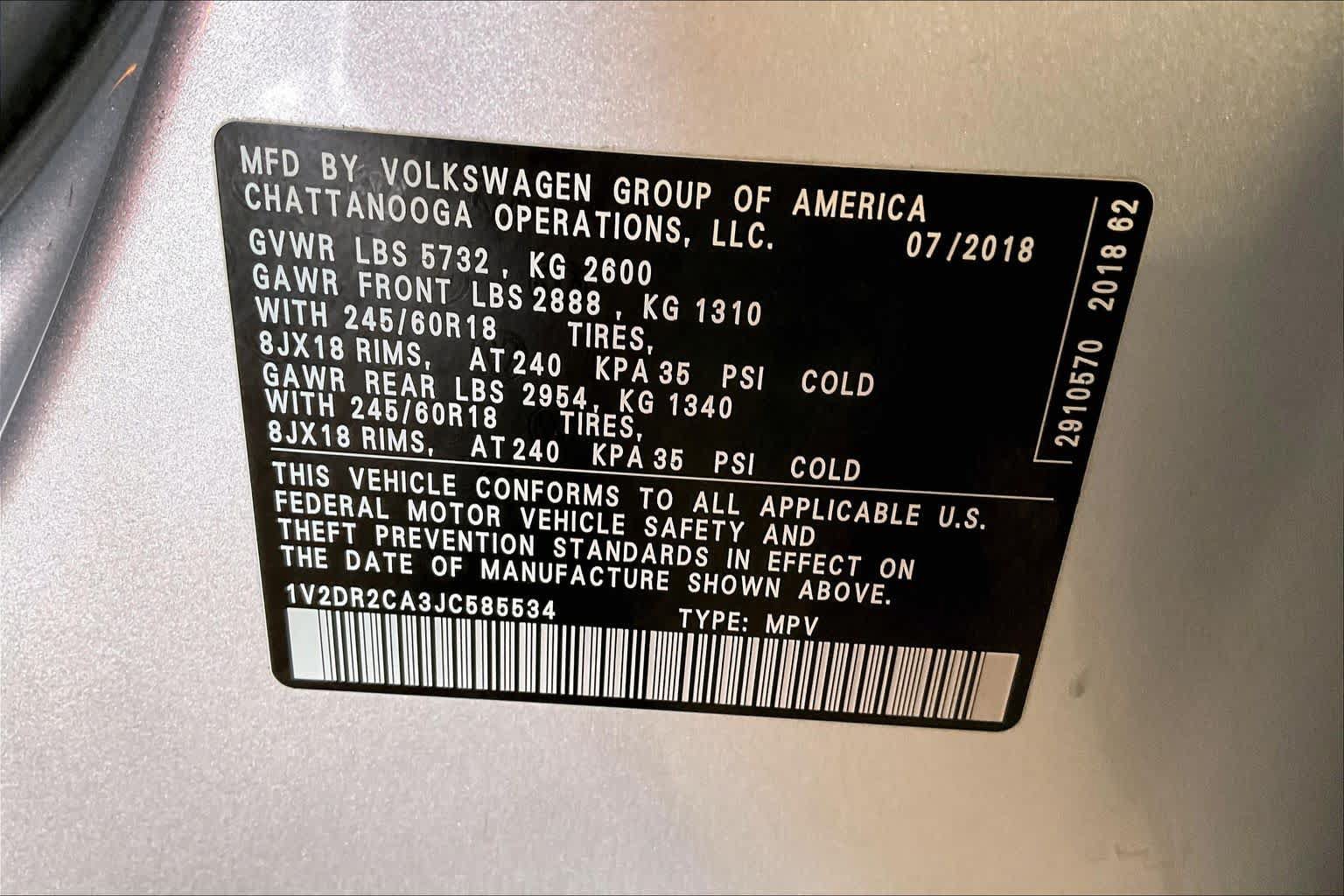 Used 2018 Volkswagen Atlas SE FWD image 31