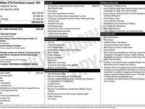 Certified 2023 Cadillac XT6 Premium Luxury w/ LPO, Floor Liner Package FWD image 37
