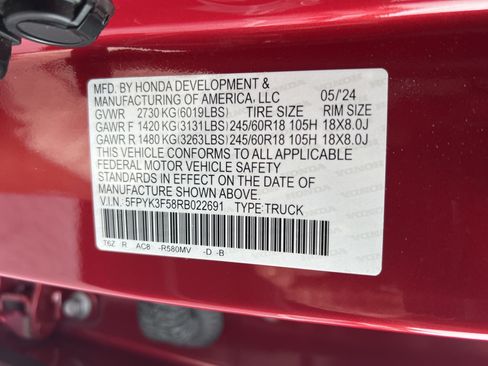 Used 2024 Honda Ridgeline RTL image 33