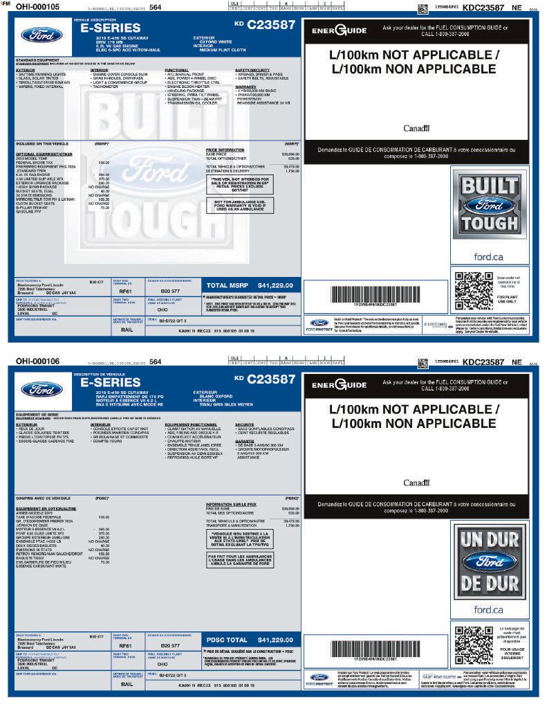 Used 2019 Ford E-450 and Econoline 450 Super Duty w/ Exterior Upgrade Package RWD image 21