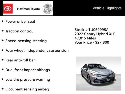 Used 2022 Toyota Camry XLE FWD image 22