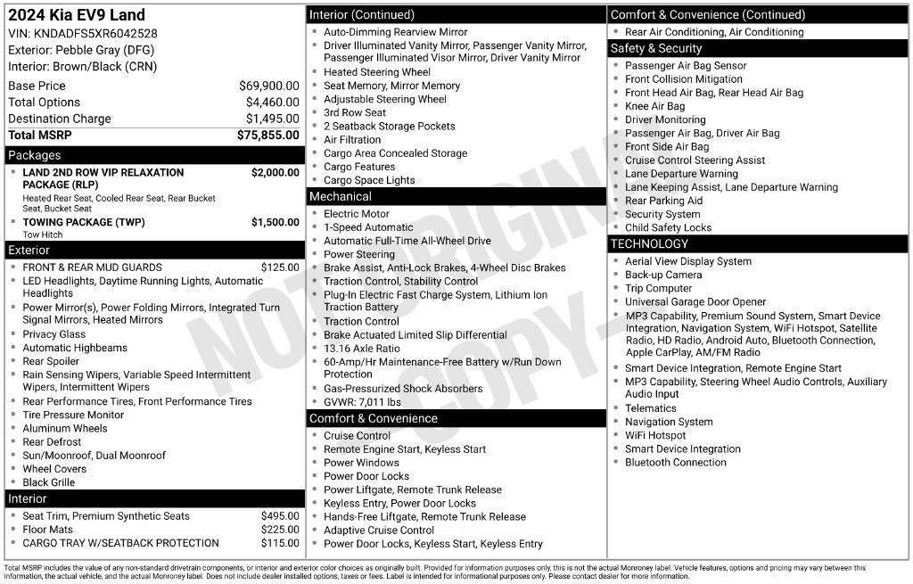 Certified 2024 Kia EV9 Land AWD/4WD image 9