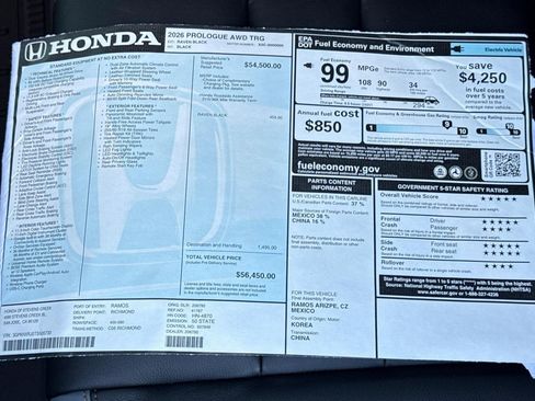 New 2026 Honda Prologue Touring image 33