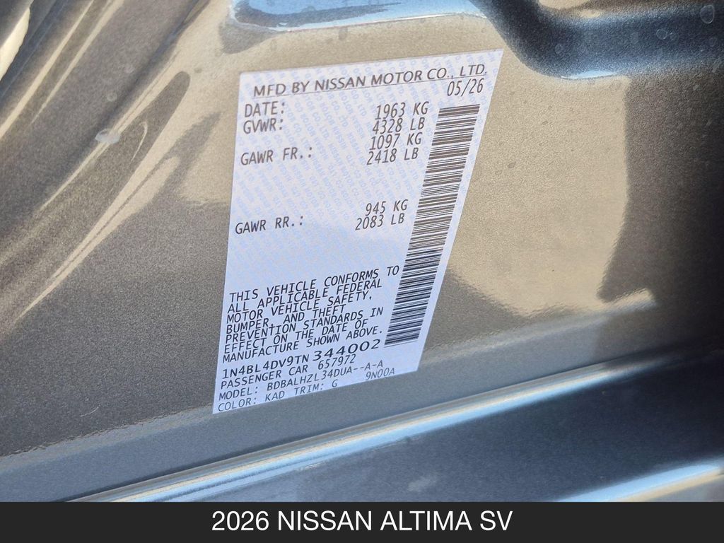 New 2026 Nissan Altima 2.5 SV FWD image 26