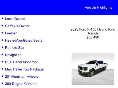 Used 2023 Ford F150 King Ranch w/ Equipment Group 601A High image 2