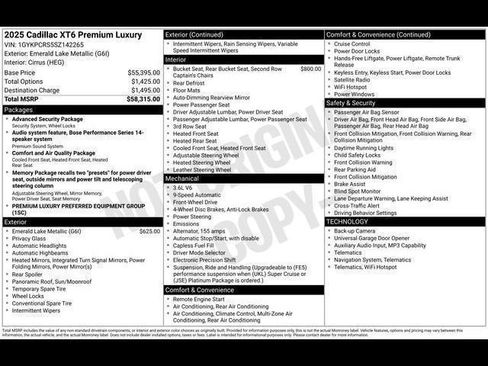 Certified 2025 Cadillac XT6 Premium Luxury FWD image 37