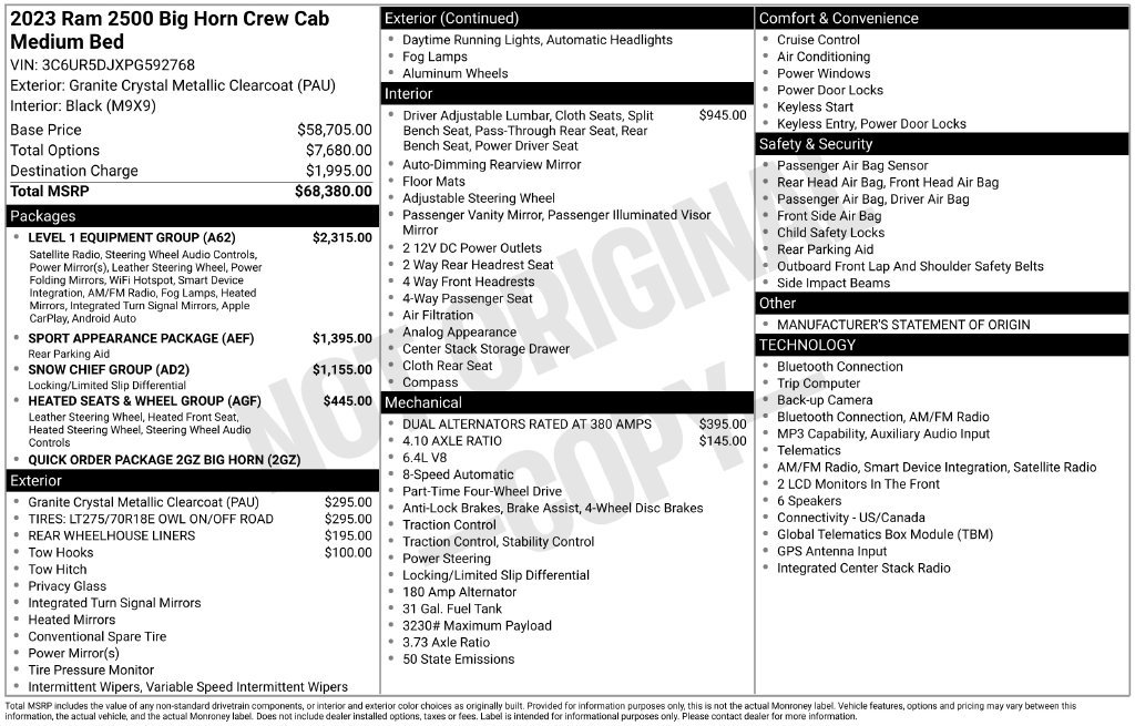 Used 2023 RAM 2500 Big Horn w/ Level 1 Equipment Group AWD/4WD image 36