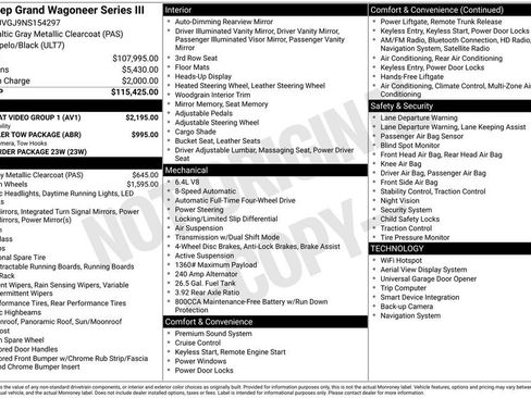 Used 2022 Jeep Grand Wagoneer Series III w/ Rear Seat Video Group 1 image 7