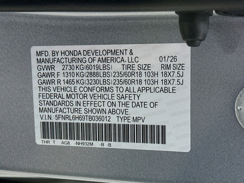 New 2026 Honda Odyssey EX-L image 31