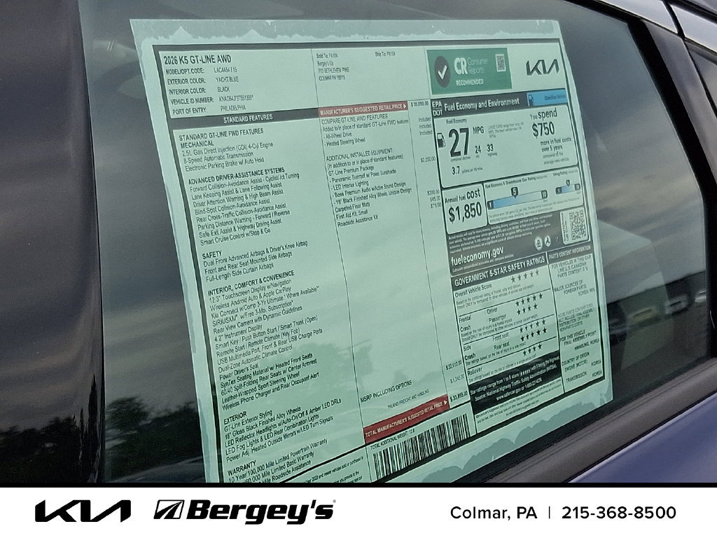 New 2026 Kia K5 GT-Line w/ GT-Line Premium Package AWD/4WD image 23