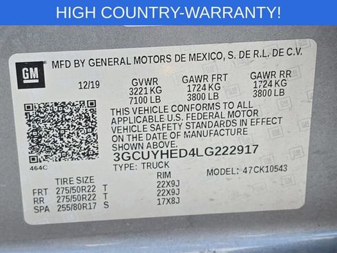 Used 2020 Chevrolet Silverado 1500 High Country w/ Technology Package image 35