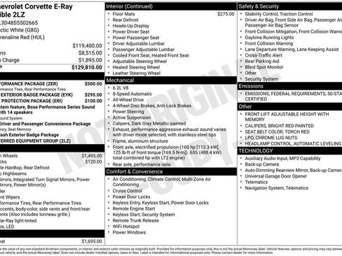 New 2025 Chevrolet Corvette E-Ray w/ ZER Performance Package image 26