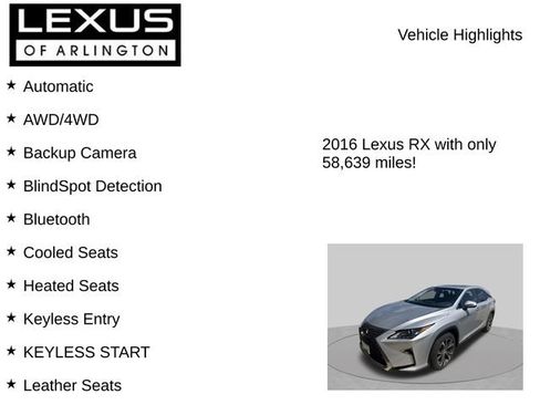 Used 2016 Lexus RX 350 AWD w/ Premium Package image 8