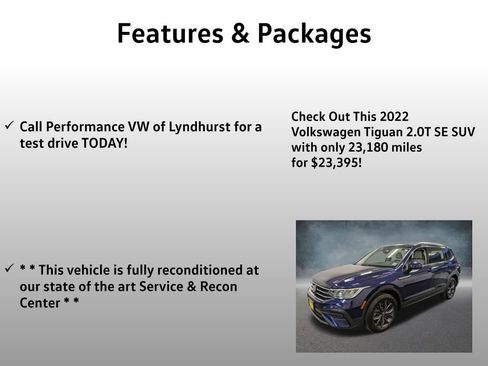 Used 2022 Volkswagen Tiguan SE w/ Panoramic Sunroof Package AWD/4WD image 4