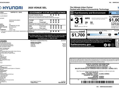 Used 2025 Hyundai Venue SEL image 2