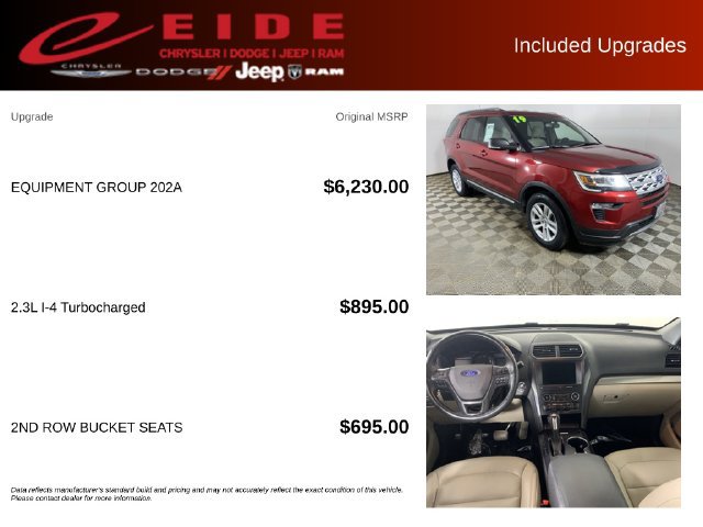 Used 2019 Ford Explorer XLT w/ Equipment Group 202A AWD/4WD image 13
