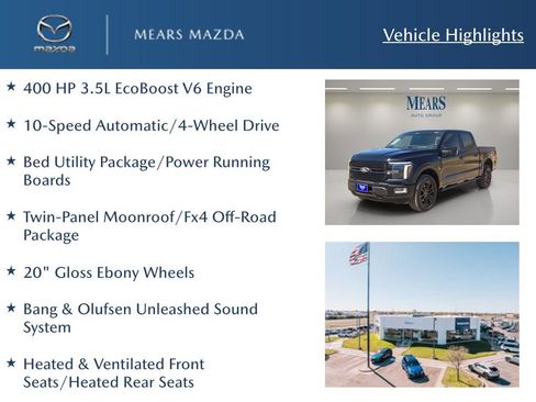 Used 2025 Ford F150 Platinum w/ Equipment Group 702A High AWD/4WD image 2