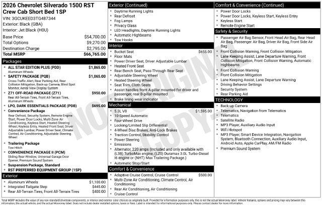 New 2026 Chevrolet Silverado 1500 RST w/ All Star Edition Plus AWD/4WD image 5