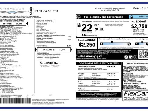 New 2026 Chrysler Pacifica Select image 48