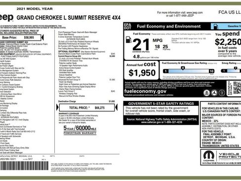Used 2021 Jeep Grand Cherokee L Summit AWD/4WD image 3