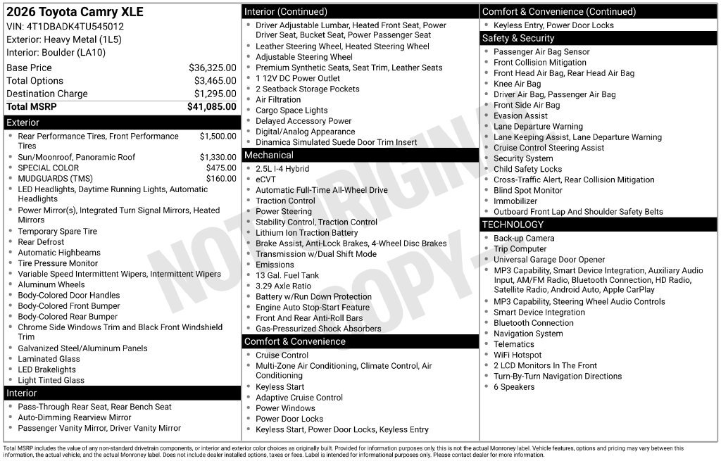 Certified 2026 Toyota Camry XLE AWD/4WD image 12