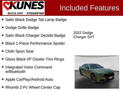 Used 2022 Dodge Charger SXT w/ Blacktop Package RWD image 3
