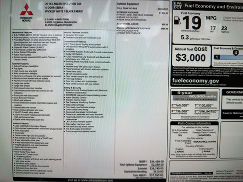 Used 2015 Mitsubishi Lancer Evolution GSR image 21