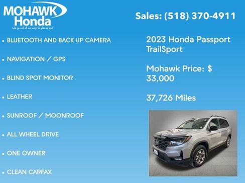 Certified 2023 Honda Passport TrailSport image 8