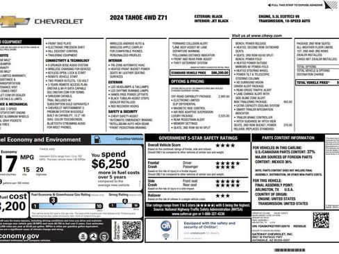 Used 2024 Chevrolet Tahoe Z71 w/ Off-Road Capability Package AWD/4WD image 2