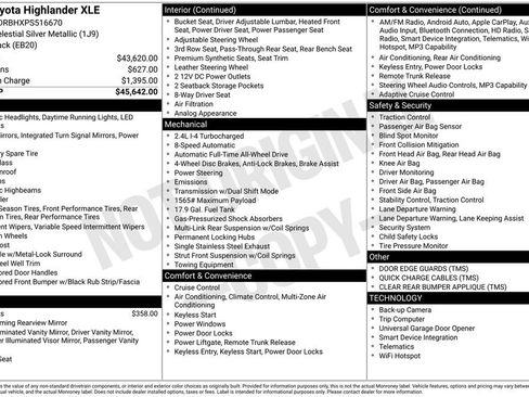 Used 2023 Toyota Highlander XLE AWD/4WD image 6