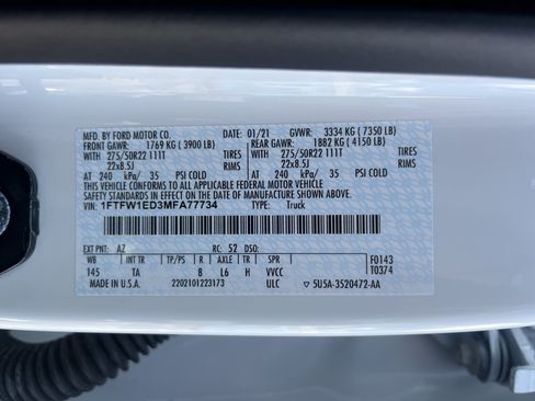 Used 2021 Ford F150 Limited AWD/4WD image 12