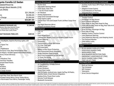 Used 2023 Toyota Corolla LE w/ LE Convenience Package image 17