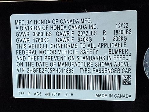 Certified 2023 Honda Civic Sport image 27